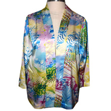 Load image into Gallery viewer, Luxurious Sea Coral, Blue Citrine Silk Kimono Jacket
