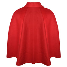 Load image into Gallery viewer, Gorgeous Red Soft Wool Blend Cape with 3 buttons
