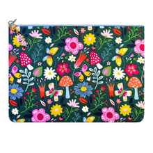 Load image into Gallery viewer, Zippered iPad/Laptop Sleeve with Floral Print and Koi Zipper Pull
