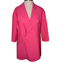 Load image into Gallery viewer, Chic Fuchsia Stretch Ponte Knit Wrap Coat
