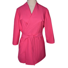 Load image into Gallery viewer, Chic Fuchsia Stretch Ponte Knit Wrap Coat
