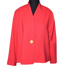 Load image into Gallery viewer, Beautiful Watermelon Red Soft Wool Crepe Unlined Swing Jacket
