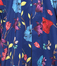 Load image into Gallery viewer, Royal Blue Floral Polyester Print Kimono Style Jacket
