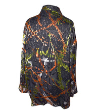 Load image into Gallery viewer, Copper and Black Silk/Rayon Devore Handsewn Silk Kimono Jacket
