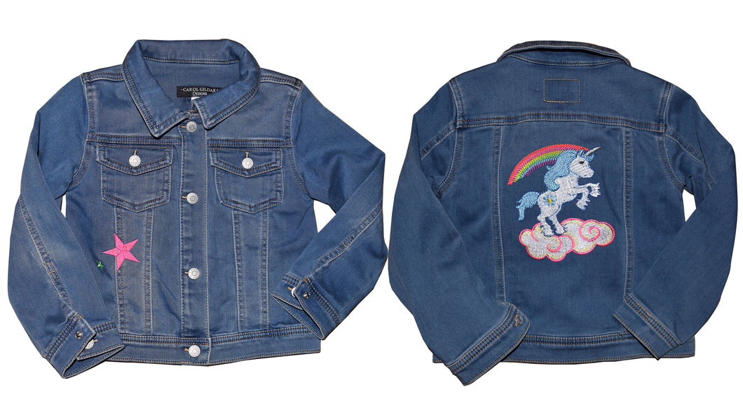 Child’s Embroidered Unicorn Denim Jeans Jacket 4T