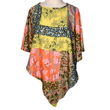 Load image into Gallery viewer, Multicolor Patchwork Patterned Polyester Silk Poncho
