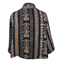 Load image into Gallery viewer, Luxurious Black &amp; Gold Crow Pattern Crepe de Chine Silk Kimono Jacket
