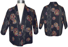 Load image into Gallery viewer, Handcrafted Navy Asian Print Cotton Kimono Style Jacket
