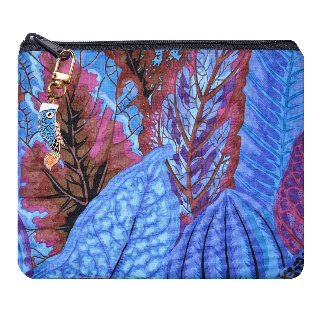 Blue Leaf Kindle Padded Zippered  Case with Koi Zipper Pull