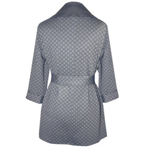 Load image into Gallery viewer, Soft Deep Grey Print Stretch Knit Wrap Coat
