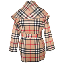 Load image into Gallery viewer, Super Soft Classic Plaid Wool Blend Wrap Coat
