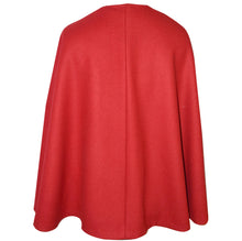 Load image into Gallery viewer, Cherry Red Soft Wool Blend Cape with Detachable Scarf
