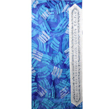 Load image into Gallery viewer, Handpainted Turquoise Geometric Silk Jacquard Prayer Shawl Tallit

