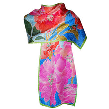 Load image into Gallery viewer, One of a Kind Multirose Floral Jacquard Silk Scarf
