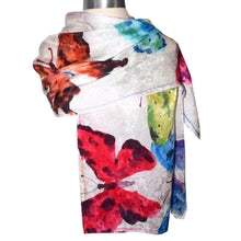 Load image into Gallery viewer, Gorgeous Handpainted Butterflies Jacquard Silk Wrap
