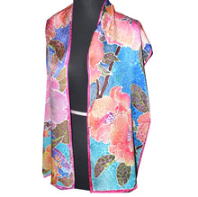 Load image into Gallery viewer, Flowering Quince Hand Painted Silk Scarf
