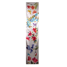 Load image into Gallery viewer, Floral Bouquet with Butterflies Handpainted Silk Wrap/Scarf
