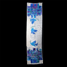 Load image into Gallery viewer, Limoge Blue Jerusalem Theme Silk Tallit Prayer Shawl
