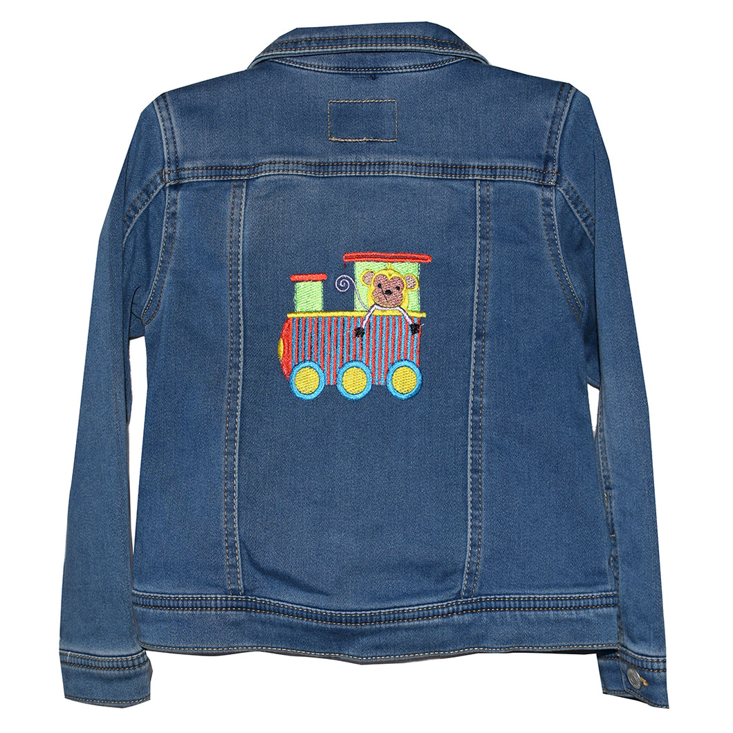 Child’s Embroidered Train Denim Jeans Jacket 5T