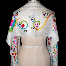 Load image into Gallery viewer, Tree of Life 4 Hand Painted Jacquard Silk Prayer Shawl Tallit
