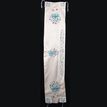 Load image into Gallery viewer, One of a Kind Embroidered Floral Tree of Life Charmeuse Silk Tallit Prayer Shawl
