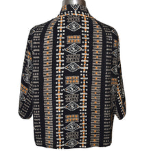 Load image into Gallery viewer, Handsome Crepe de Chine Silk Kimono Jacket in Gold and Black Pattern
