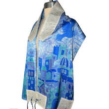 Load image into Gallery viewer, Beautiful Jerusalem Crackle Blue Tallit Prayer Shawl
