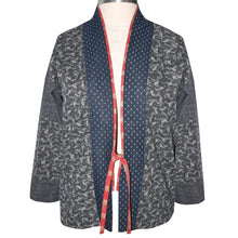 Load image into Gallery viewer, One of a Kind Indigo Cotton Lined Kimono Jacket with Contrast Neckband
