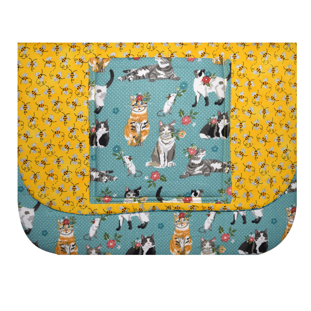 Cats and Pussycats Turquoise Padded iPad /Laptop Sleeve