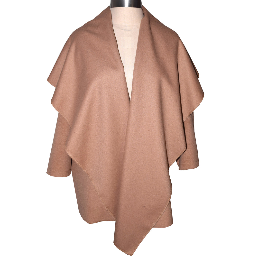 Elegant Cashmere Wool Blend Wrap Coat