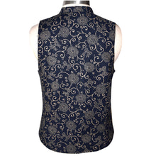 Load image into Gallery viewer, One of a Kind Indigo Cotton Lined Asian Print Vest

