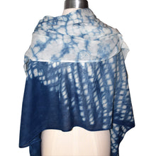 Load image into Gallery viewer, One of a Kind Shibori Indigo Hand Dyed Cotton Wrap
