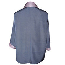 Load image into Gallery viewer, Elegant Blue and Lavender Japanese Silk Komen Jacket with Contrast Trim
