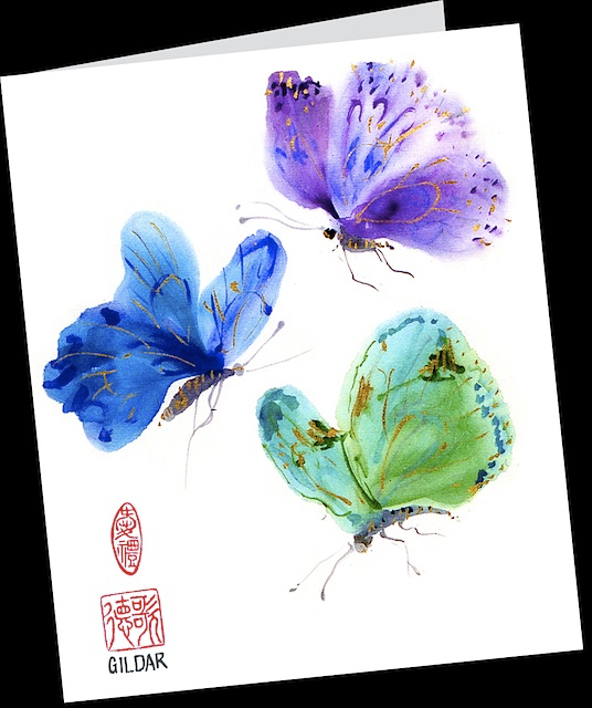 Butterfly Tri-Color 5-Card Pack (size 5