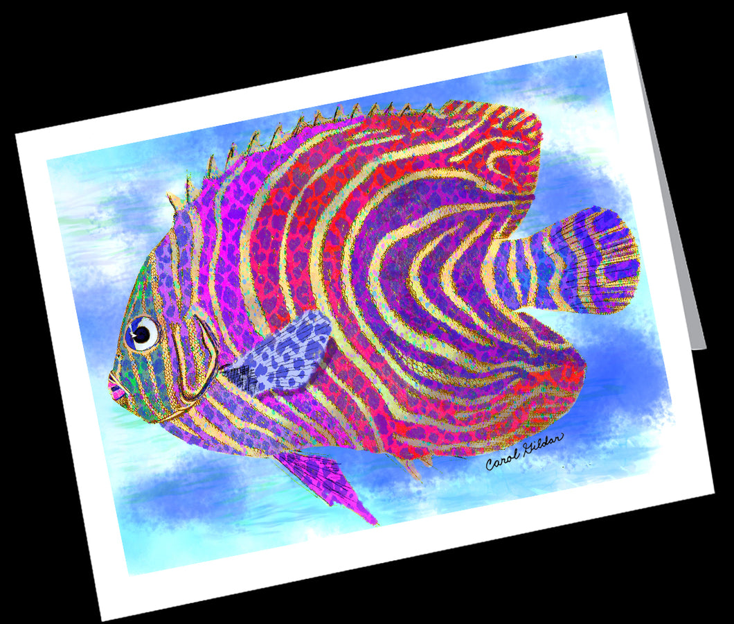 Holacanth Tropical Fish 10 Small Notecard Pack (size 4.25” x 5.5”)