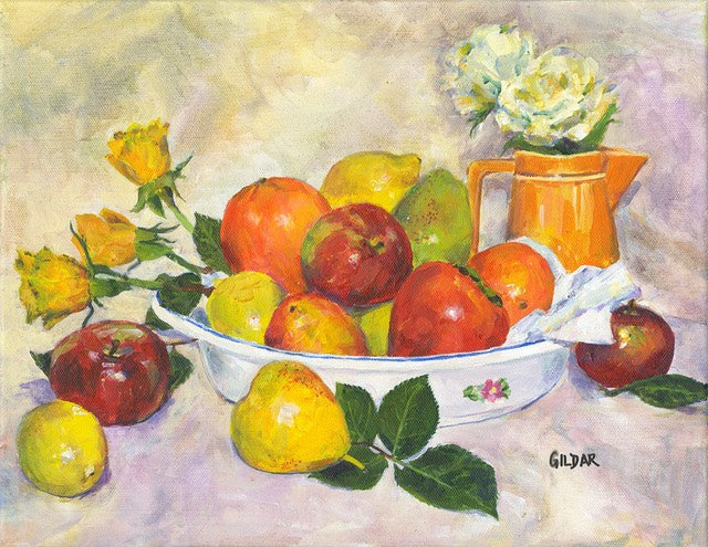 Fruit in Bowl Acrylic Painting